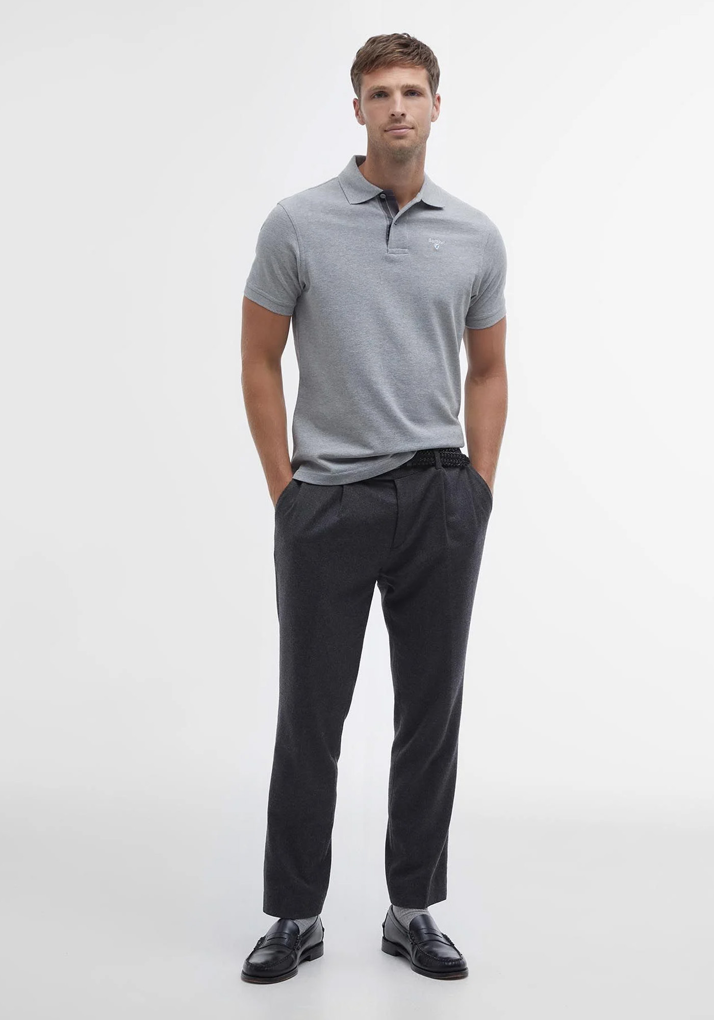 Barbour Polo Μπλούζα της σειράς Tartan - MML0012 GY52 Grey Marl