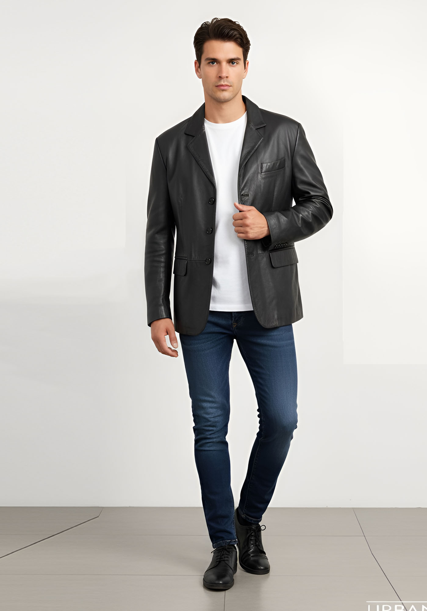 David Moor Δερμάτινο Μπουφάν της σειράς Jacket - DVDM123 10 Black φωτογραφία