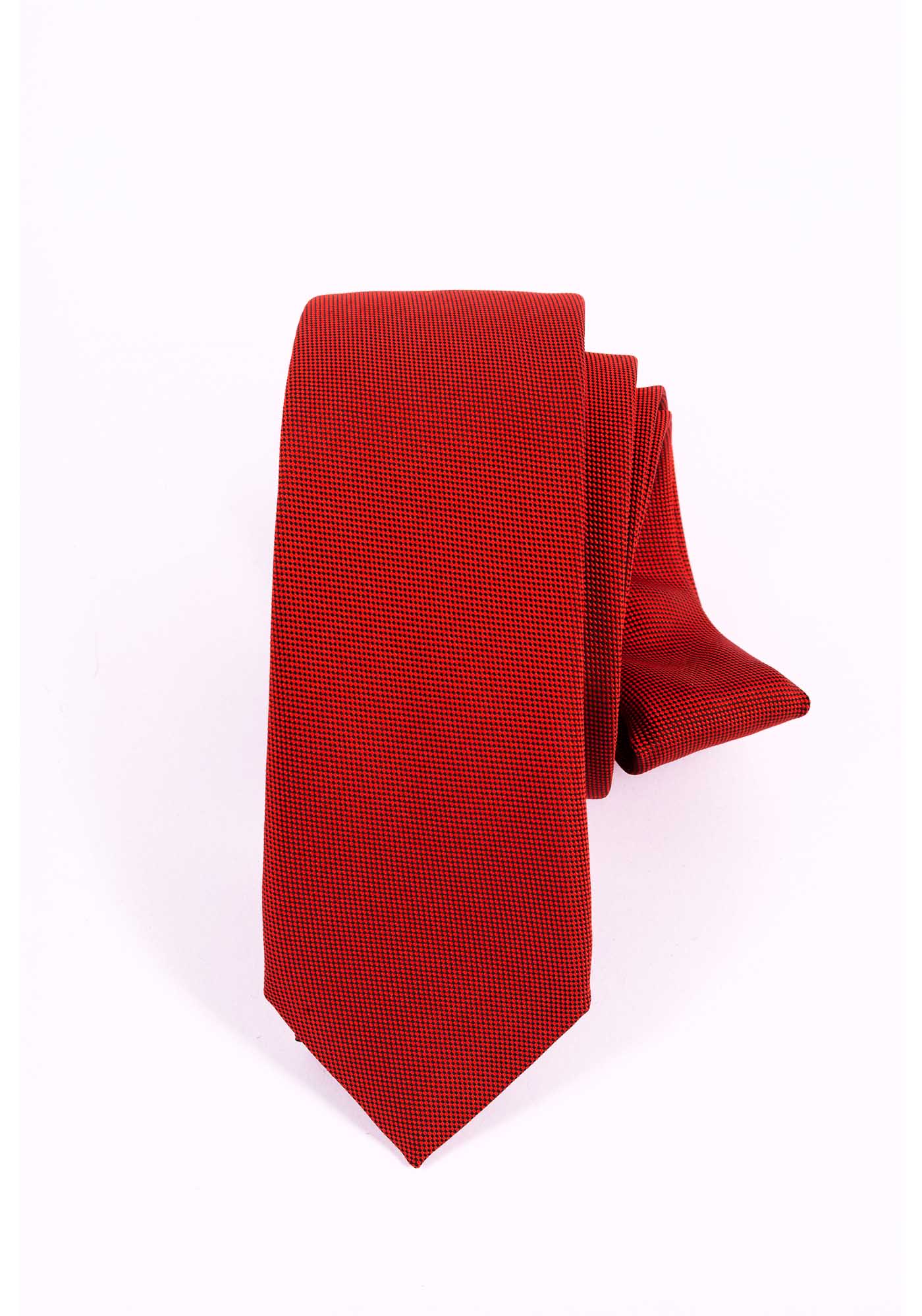 All-over patterned tie in silk jacquard - Red