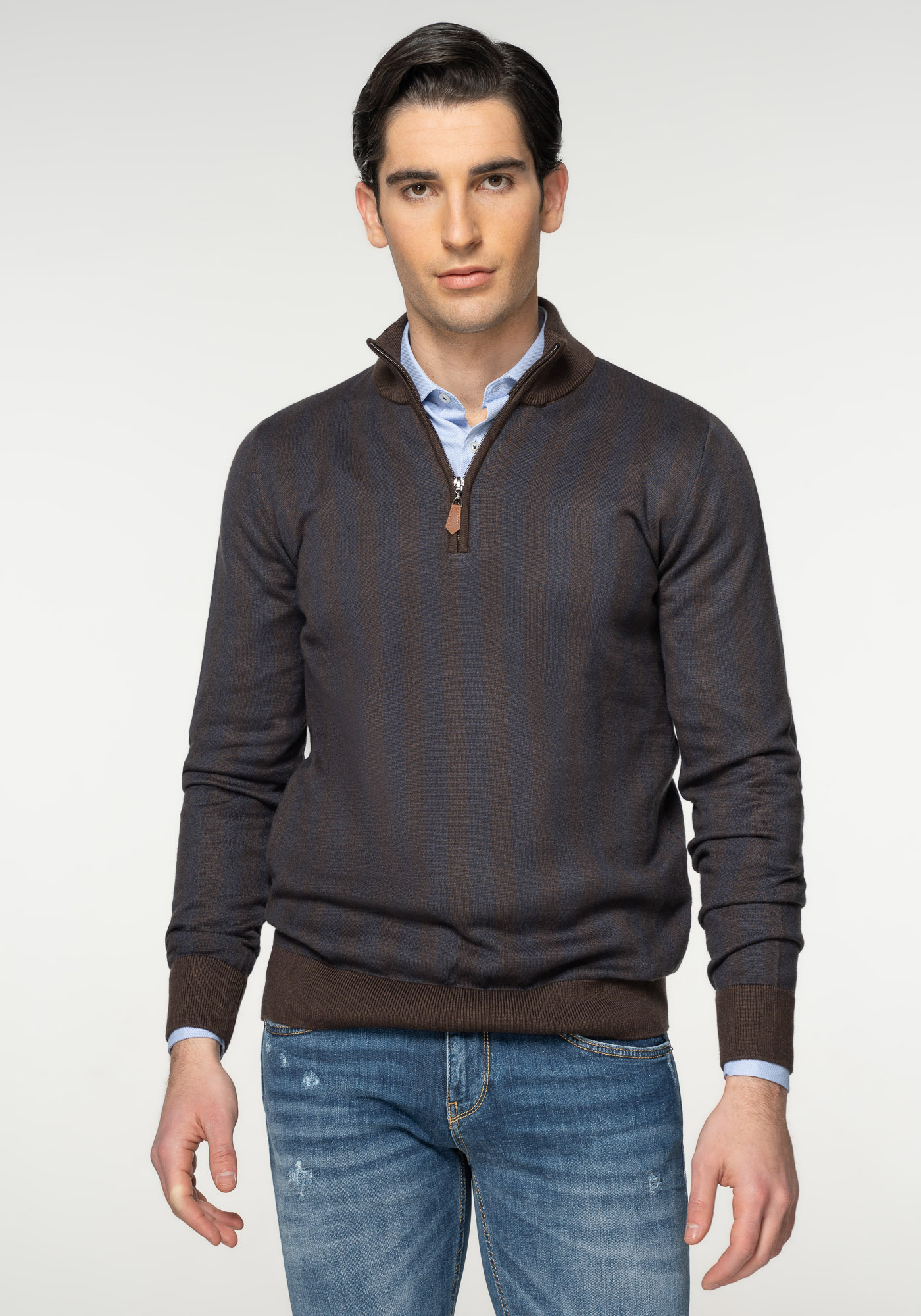 Artisti Italiani Aritsti Italiani Sweater της σειράς Zip - A127309A 14 Brown