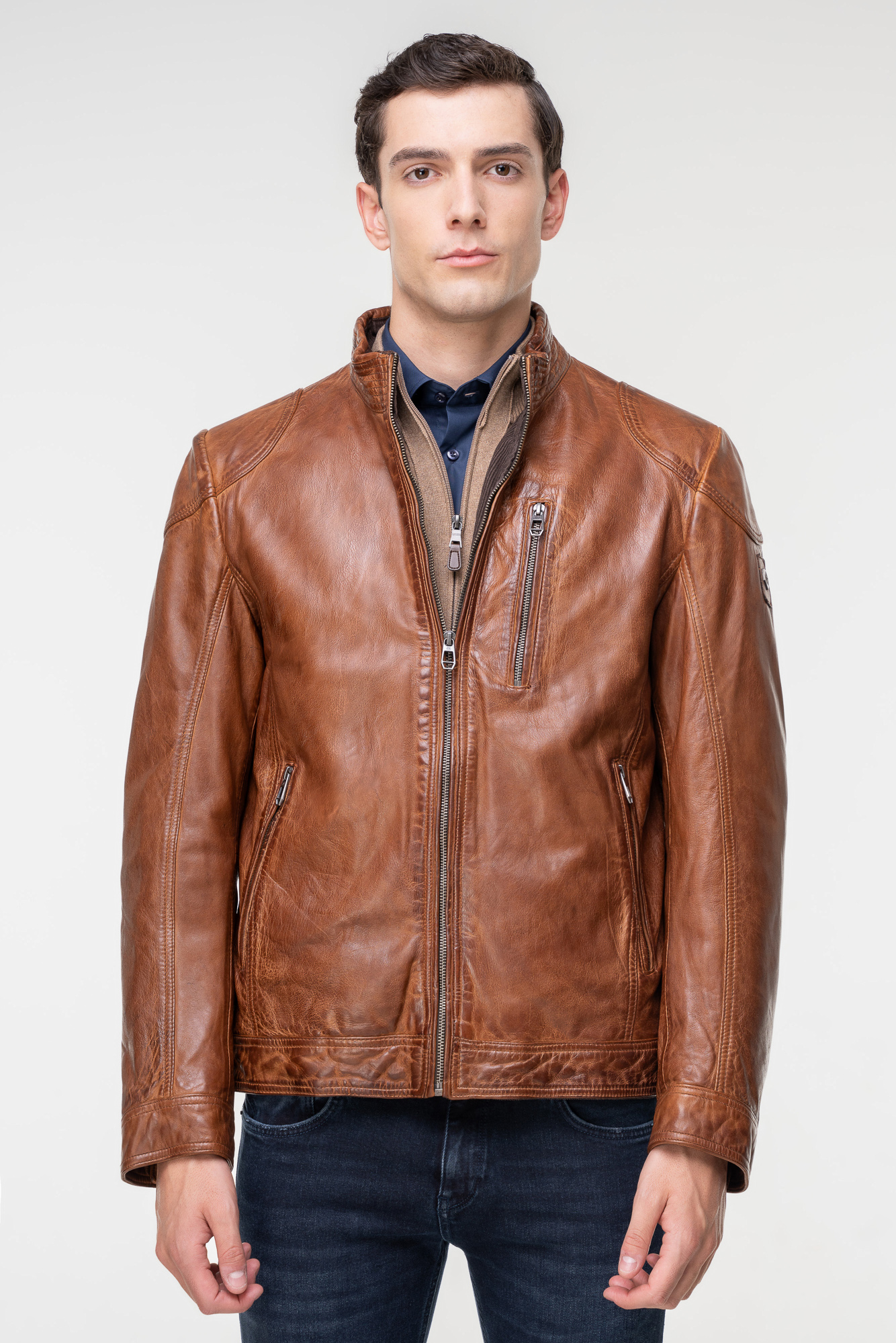 Milestone Milestone Δερμάτινο της σειράς Pepino - 431076 20025 24 Cognac