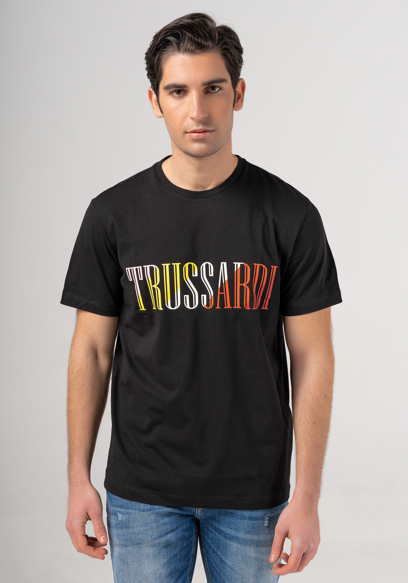 Trussardi Jeans Trussardi Jeans Κοντομάνικο Jersey της σειράς Rainbow - 52T00618 1T005381 K299 Black