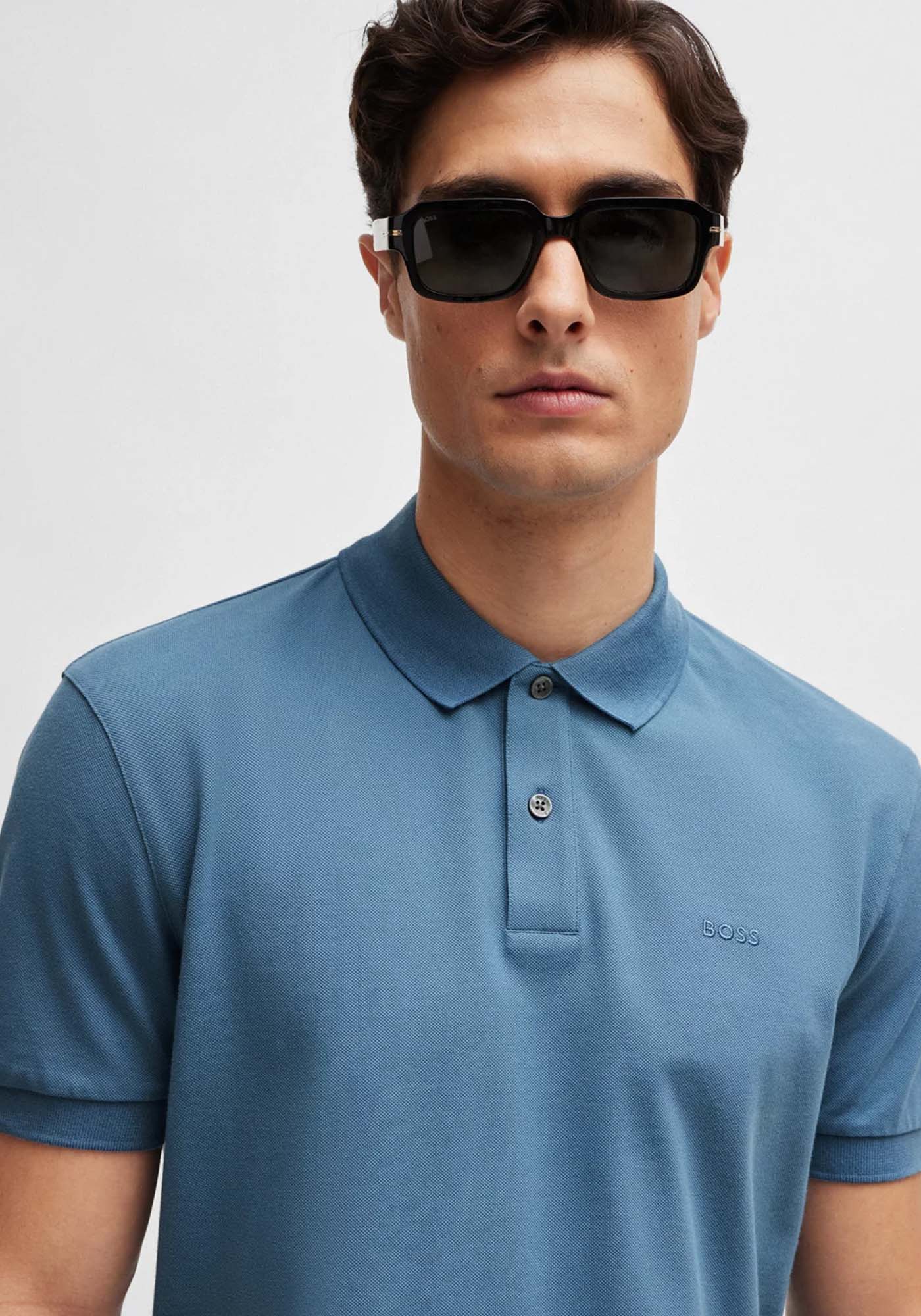 BOSS Κοντομάνικη Piqué Polo της σειράς Pallas - 50468301 459 Light Pastel Blue