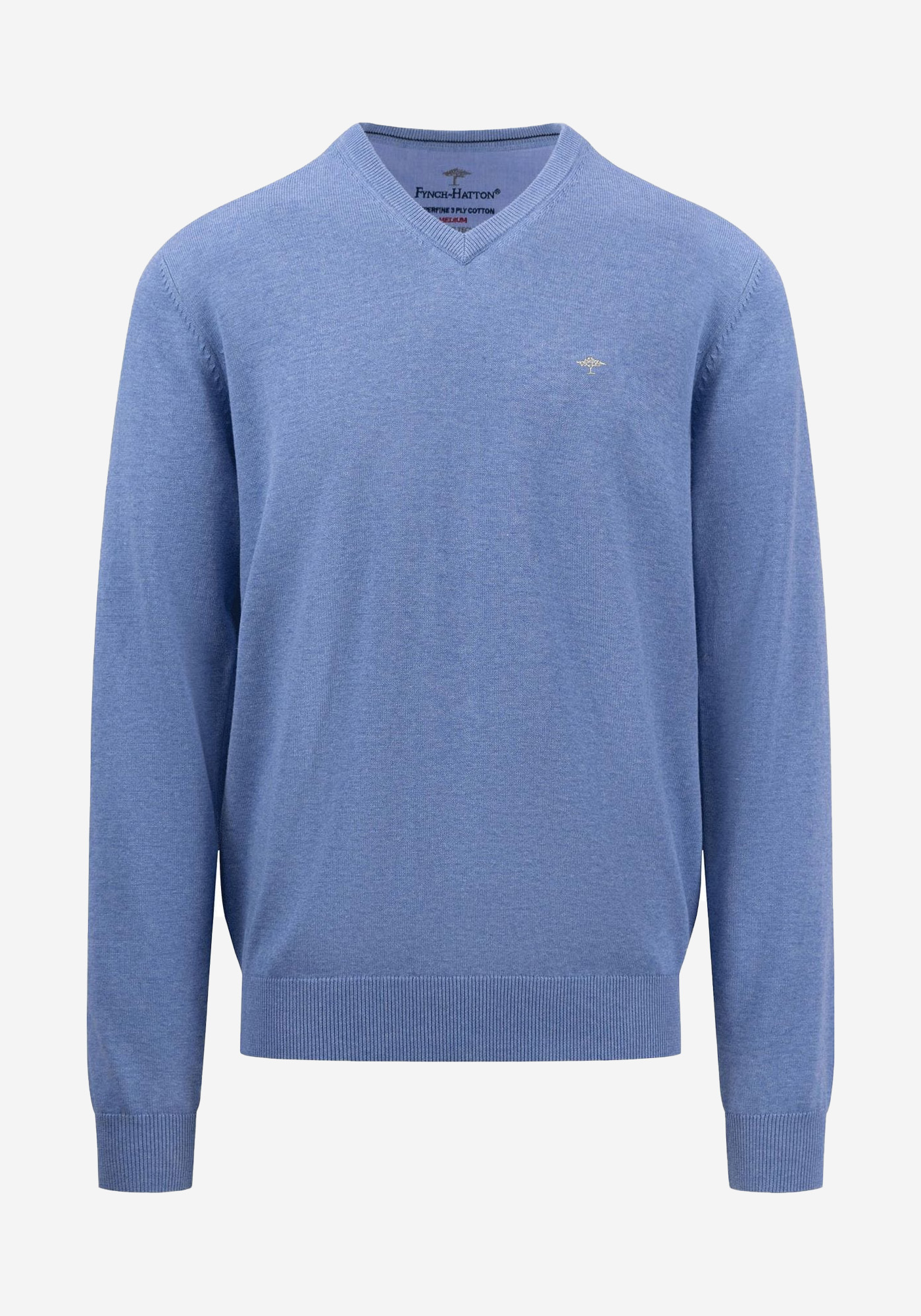 Fynch Hatton Pullover της σειράς V Neck - 1507 211 604 Crystal Blue