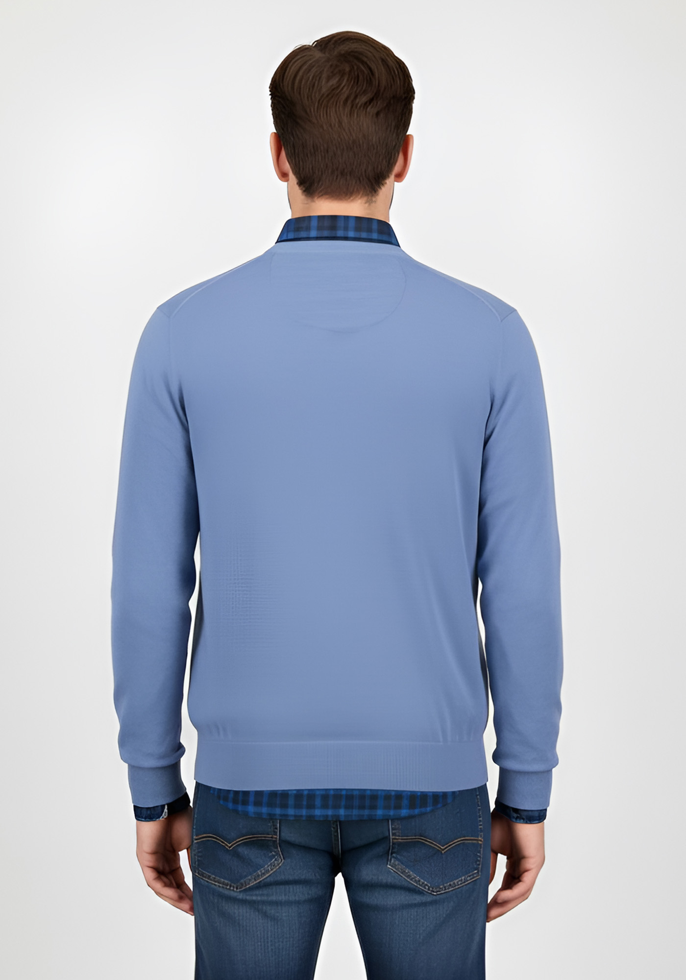 Fynch Hatton Pullover της σειράς V Neck - 1507 211 604 Crystal Blue