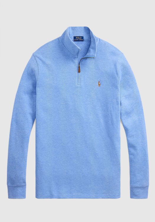 Polo Ralph Rauren Half Zip της σειράς Zip Pullover - 710671929 076 Light Blue