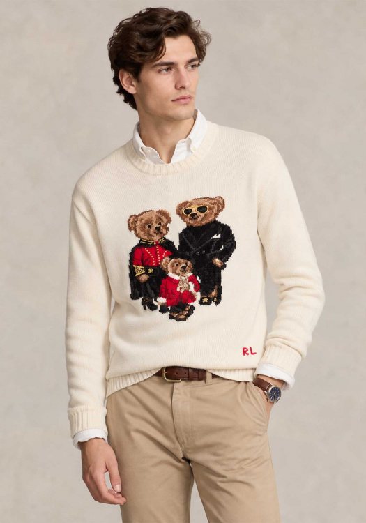 Polo Ralph Lauren Πλεκτή Μπλούζα Bear - 710B28796 001 Cream
