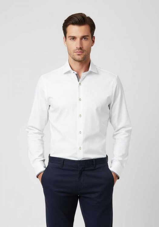 Bugatti Πουκάμισο Print - 9350 18509E 10 White