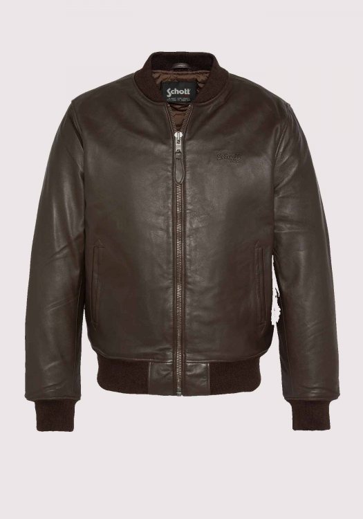 Schott N.Y.C Δερμάτινο Μπουφάν της σειράς Lcbombbasic - Lcbombbasic Brown