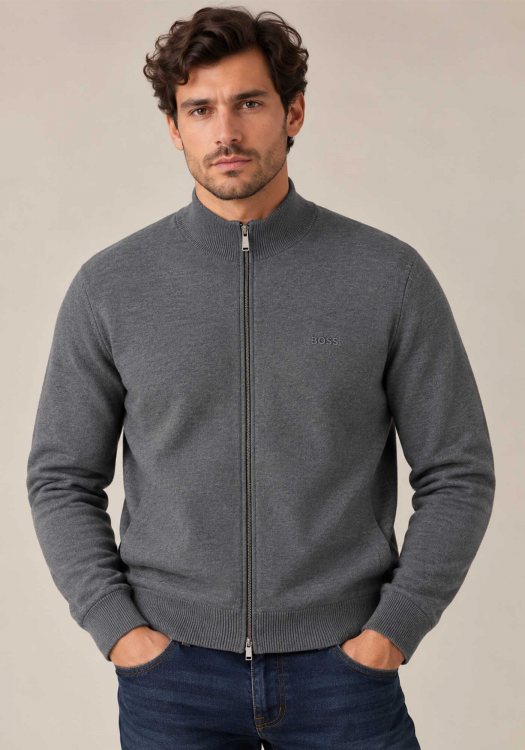 BOSS Ζακέτα Balonso L - 50571915 030 Medium Grey