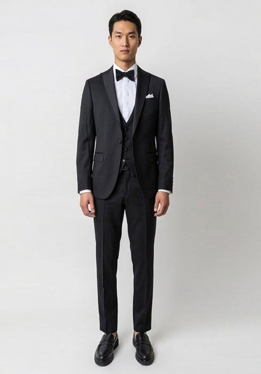 V1969 3 Pieces Κοστούμι της σειράς Adriano - 07.33.ADRIANO Black