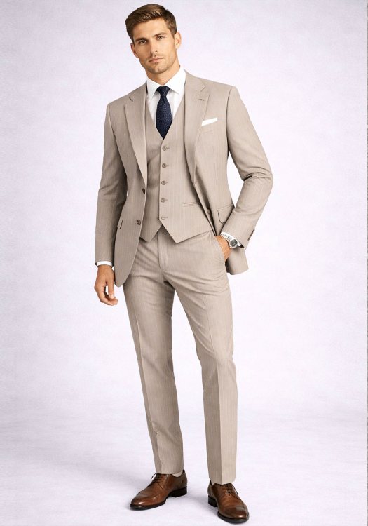 V1969 3 Pieces Κοστούμι Luca - 07.37.LUCA Beige