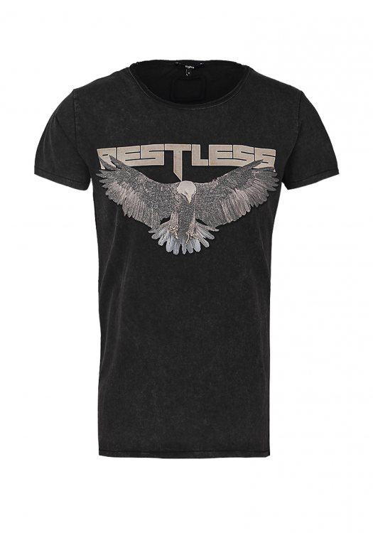 Tigha Κοντομάνικη T Shirt της σειράς  Restless Wren - 106008 3418 Vintage Black