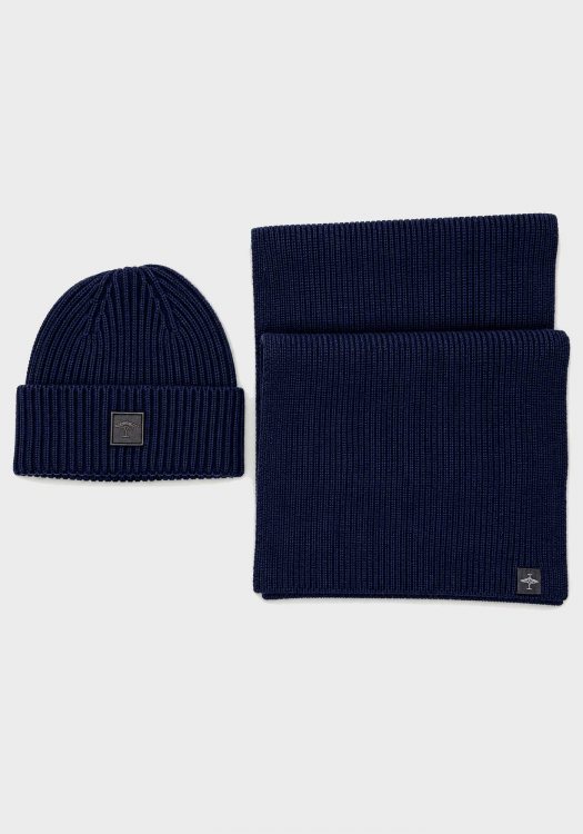 Fynch Hatton Set Κασκόλ& Σκούφος - 1610 0440 685 Navy