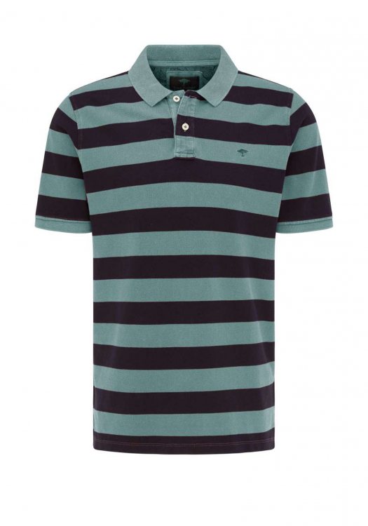 Fynch Hatton Finestripe Piqué Polo σε Άνετη γραμμή - 1121 1561 1676 Navy Lindgreen