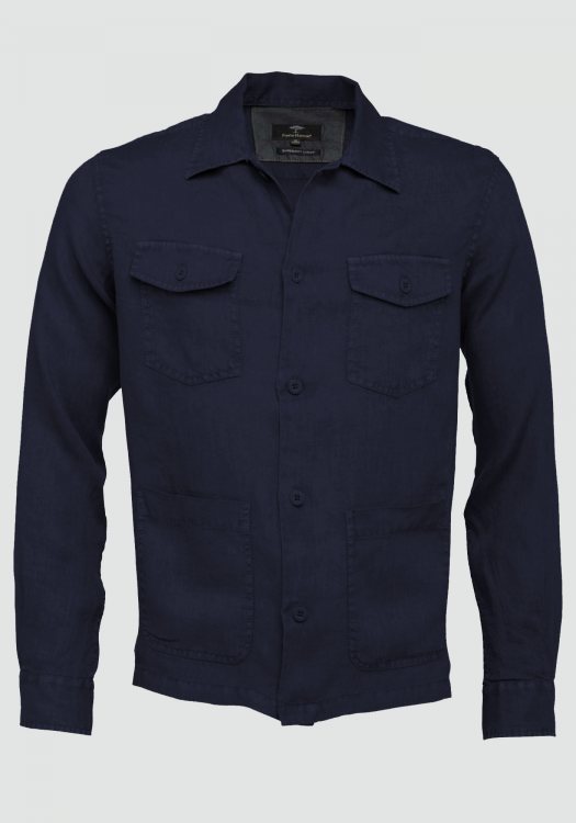 Fynch Hatton Overshirt της σειράς Supersoft Linen - 1122 9044 9044 Navy