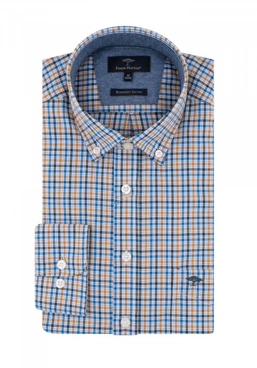 Fynch Hatton Πουκάμισο της σειράς Premium Soft Cotton - 1221 8100 8101 Diesel Mustard
