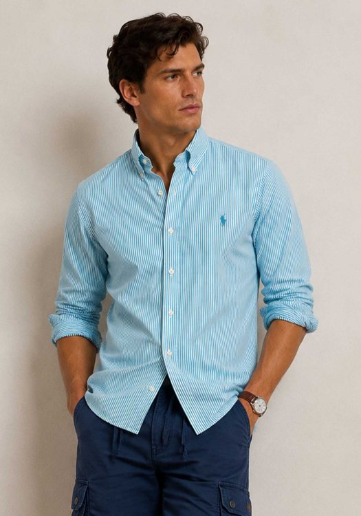 Polo Ralph Lauren Πουκάμισο Stripe - 712650258 001 Aqua