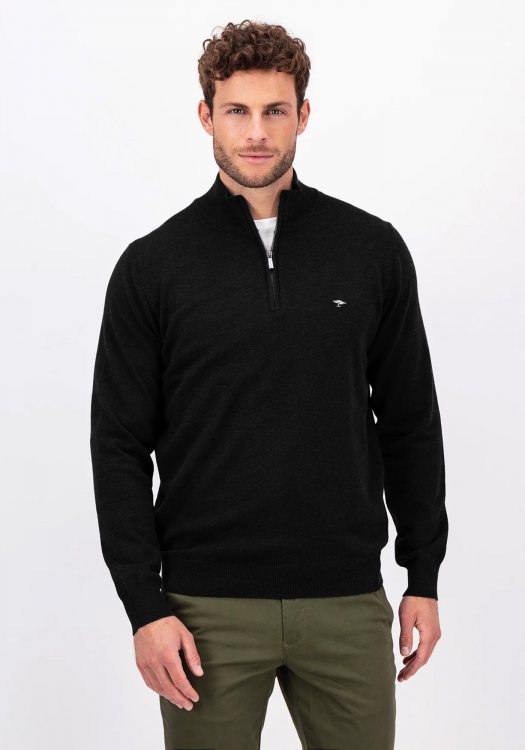 Fynch Hatton Pullover της σειράς Zip Troyer - 1314 215 999 Black