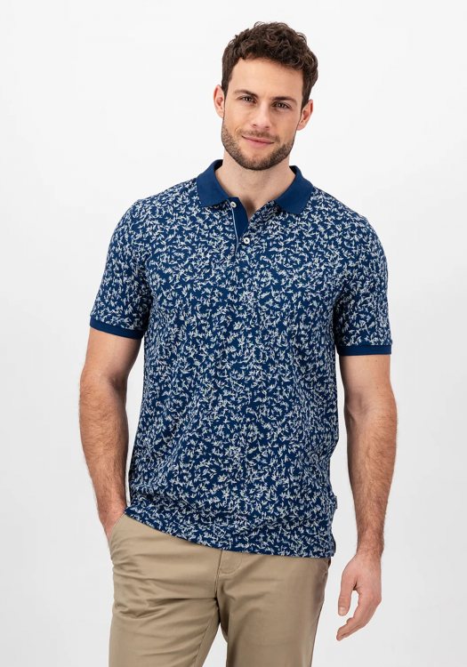 Fynch Hatton Polo Μπλούζα της σειράς Floral - 1403 1303 627 Midnight Blue