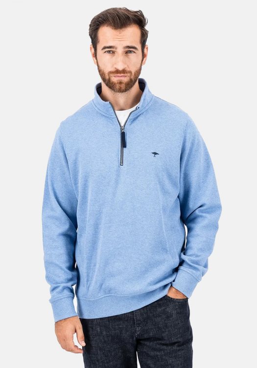 Fynch Hatton Pullover της σειράς Zip Troyer - 1409 1730 625 Cloud Blue