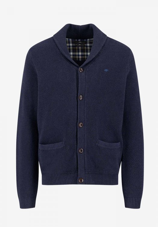 Fynch Hatton Πλεκτή ζακέτα της σειράς Cardigan Zip - 1509 641 690 Navy