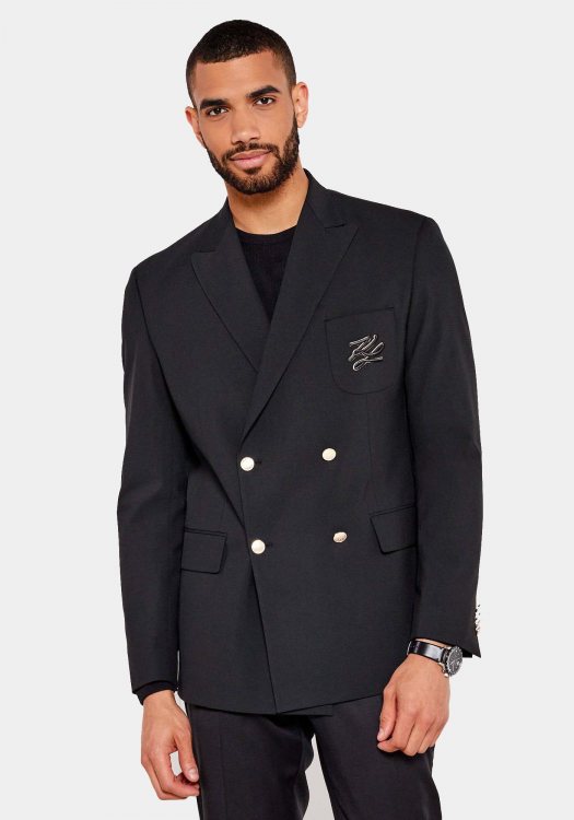 Karl Lagerfeld Σταυρωτο Σακάκι της σειράς Dine - 155102 552037 910 Black