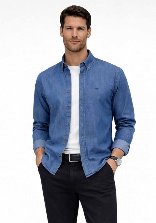Fynch Hatton Πουκάμισο Denim - 1602 8030 638 Misty Blue