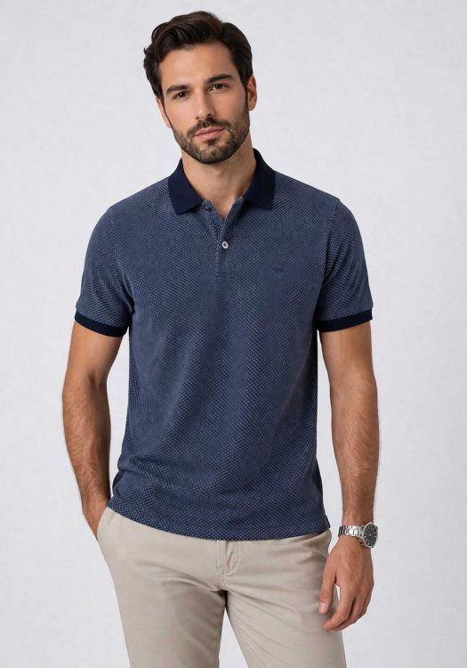 Fynch Hatton Polo Μπλούζα Contrast - 1604 1908 685 Navy