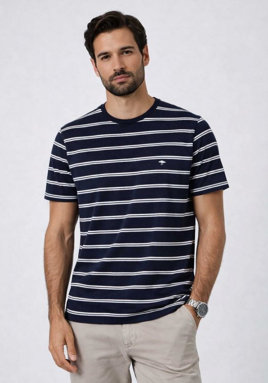 Fynch Hatton Μπλούζα Stripe - 1604 4005 685 Navy