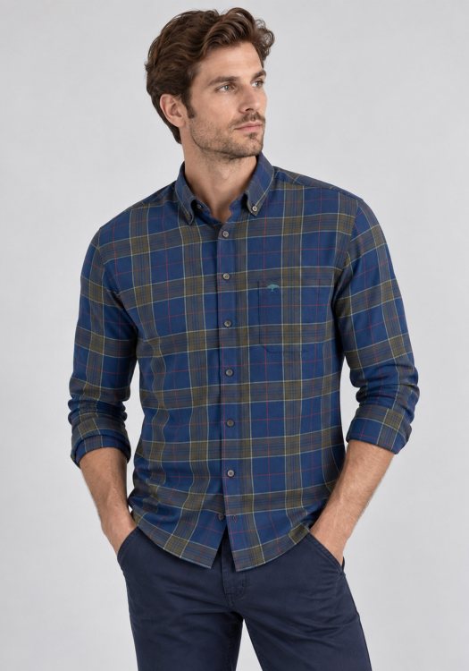Fynch Hatton Πουκάμισο Check- 1610 5500 685 Navy