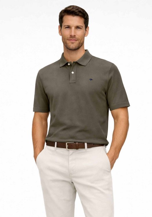 Fynch Hatton Polo Μπλούζα Supima Cotton - 1613 1700 719 Dark Khaki