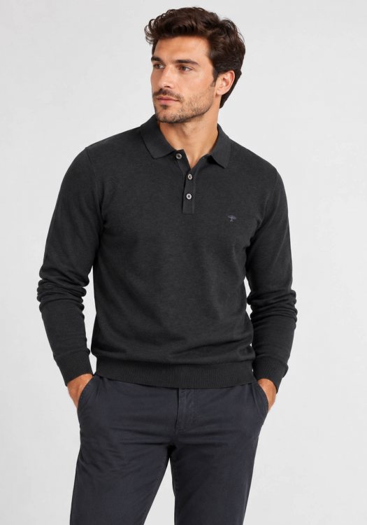Fynch Hatton Polo Μπλούζα Superfine  - 1614 242 999 Black