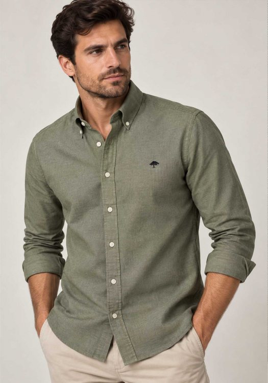 Fynch Hatton Πουκάμισο Oxford - 1614 8400 748 Moss