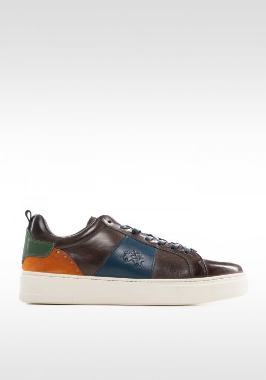 La Martina Leather Sneakers της σειράς Trainers - LFM232.011.4090 Brown