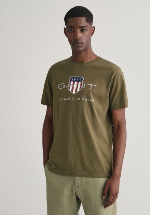 GANT Κοντομάνικη Μπλούζα της σειράς Archive Shield - 2003199 301 Juniper Green