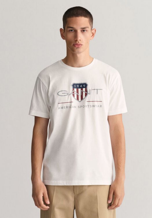 GANT Κοντομάνικη Μπλούζα της σειράς Archive Shield - 2003199 110 White