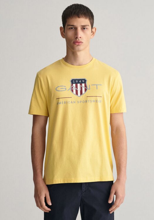 GANT Κοντομάνικη Μπλούζα της σειράς Archive Shield - 2003199 726 Dusty Yellow