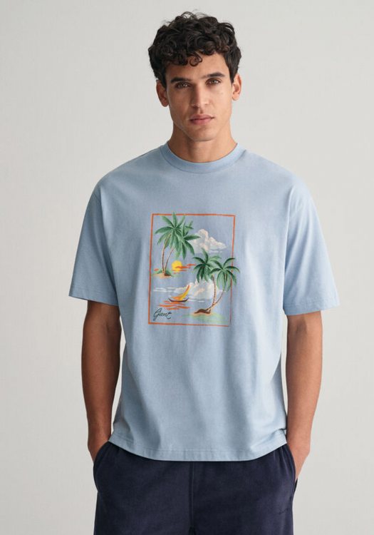 GANT Κοντομάνικη Μπλούζα της σειράς Hawaiian - 2013080 474 Dove Blue