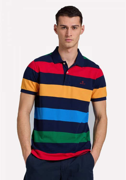 GANT Piqué Polo Μπλούζα της σειράς Barstripe - 2022001 105 Multicolor