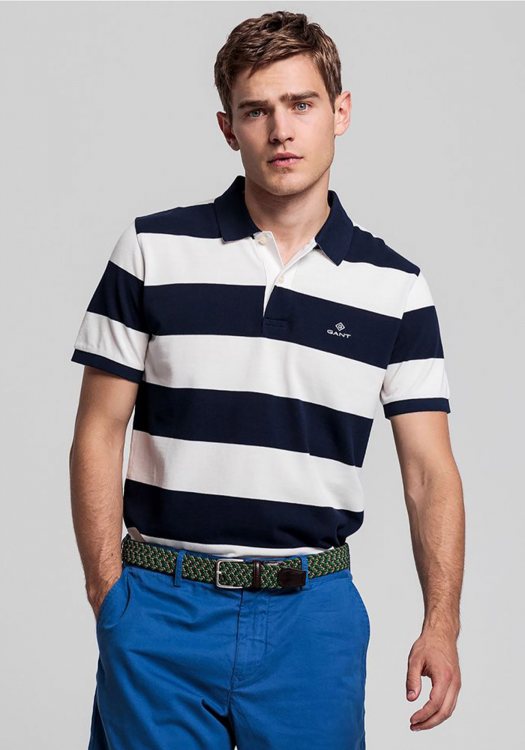 GANT Piqué Polo Μπλούζα της σειράς Barstripe - 2022001 113 Eggshell
