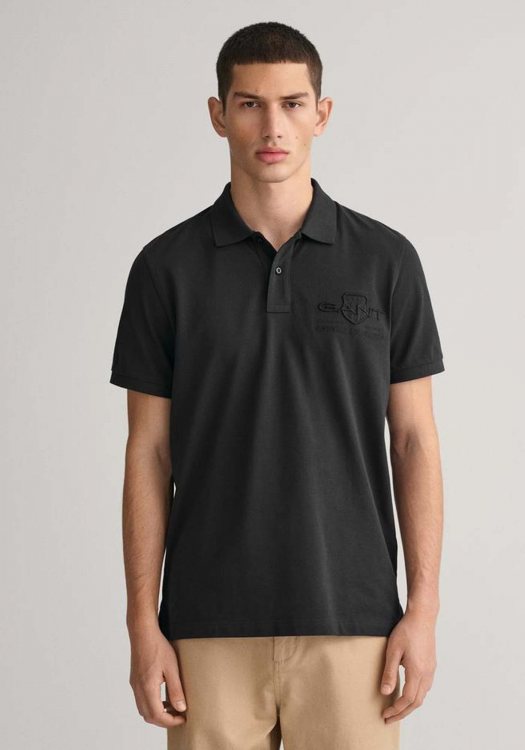 GANT Polo Μπλούζα της σειράς Tonal Shield - 2062025 005 Black