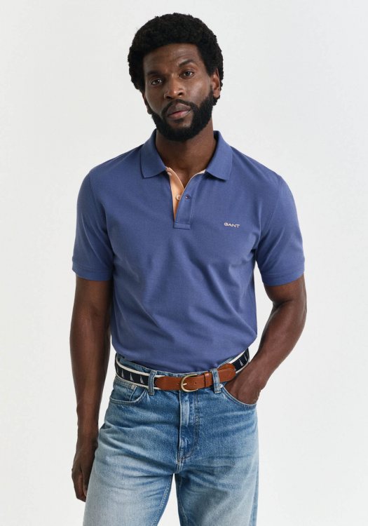 GANT Piqué Polo Μπλούζα της σειράς Contrast - 2062026 401 Dusty Navy