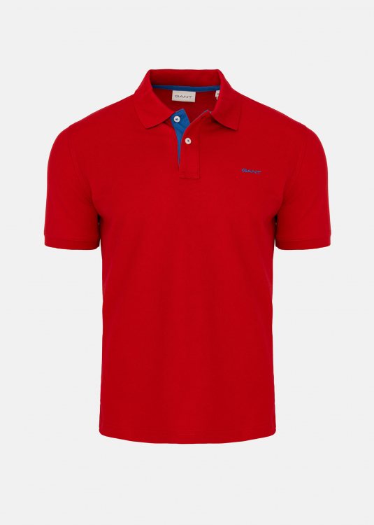 GANT Piqué Polo Μπλούζα της σειράς Contrast - 2062026 630 Ruby Red