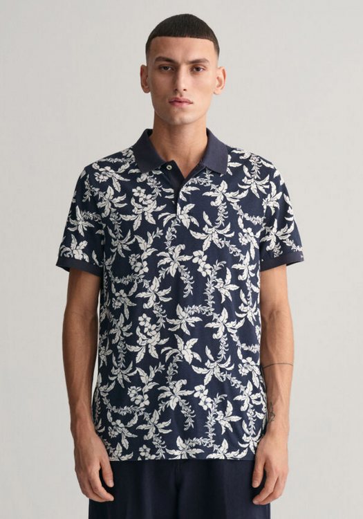 Gant Piqué Polo Μπλούζα της σειράς Palm - 2062038 433 Evening Blue