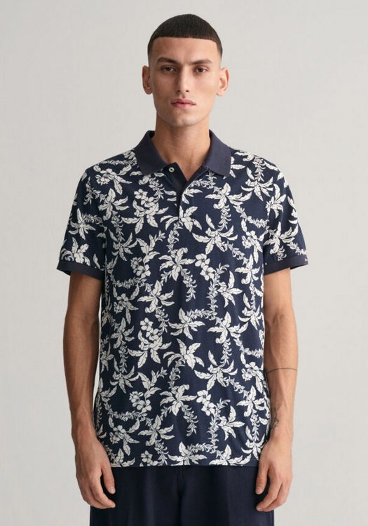 Gant Piqué Polo Μπλούζα της σειράς Palm - 2062038 433 Evening Blue