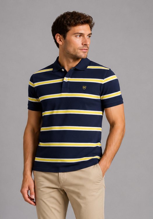 Thomas Burberry Polo Μπλούζα Stripe - 21484 12757 3092 Blue Yellow