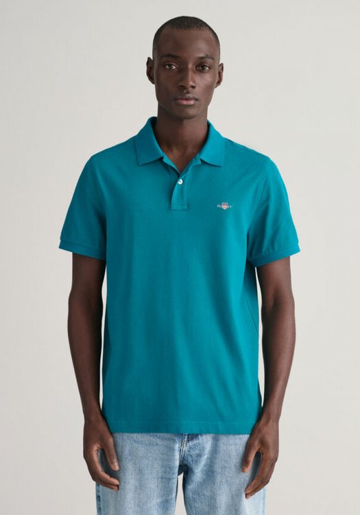 GANT Pique Polo Μπλούζα της σειράς Shield - 2210-1 340 Ocean Turquoise