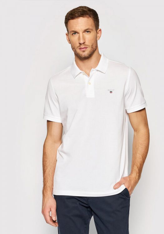 GANT Pique Polo Μπλούζα της σειράς Original - 2201 110 White