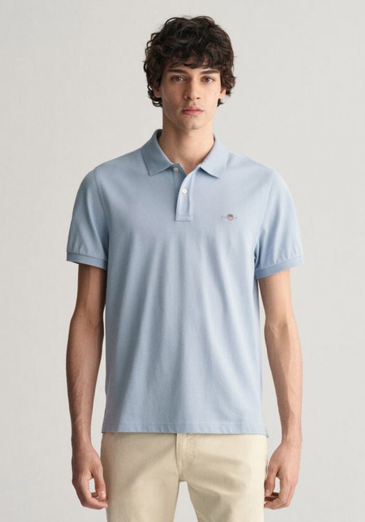 GANT Pique Polo Μπλούζα της σειράς Shield - 2210 474  Dove Blue